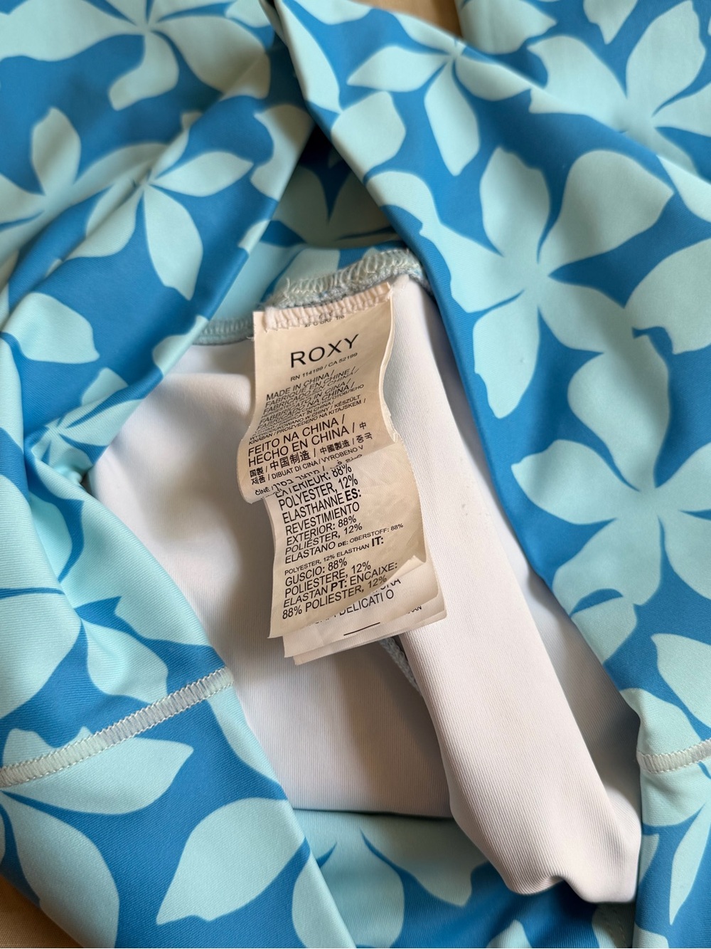NWOT Roxy High-Rise Blue Floral Print Leggings - Picture 7 of 9